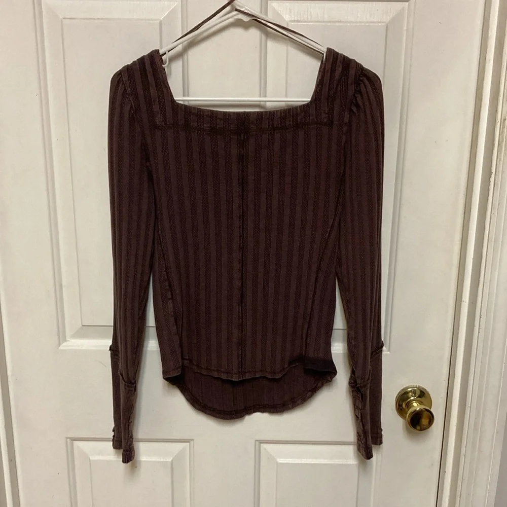 Free People Could I Love You More Eyelet Embroidered Ruffle Cuff Top - Picture 5 of 10